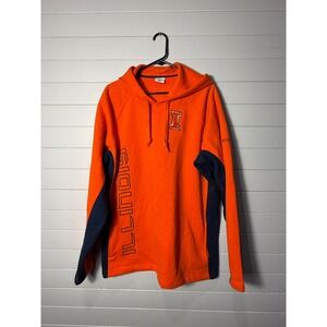 Columbia Mens Large University of Illinois Fighting Illini Orange Hoodie NCAA